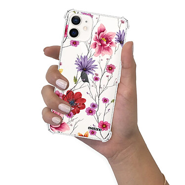 Evetane Coque iPhone 12 mini anti-choc souple angles renforcés transparente Motif Fleurs Multicolores pas cher