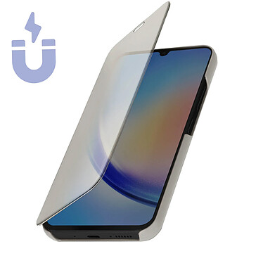 Avizar Étui Clear View pour Samsung Galaxy A54 5G Clapet Miroir Fonction Support  Argent pas cher