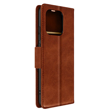 Avizar Étui Portefeuille Marron Foncé  pour Xiaomi Redmi 12C, série Bara Soft Leather