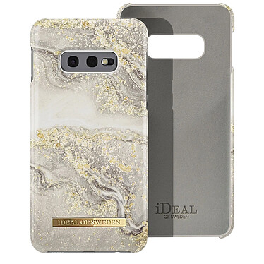 iDeal of Sweden Coque pour Samsung S10e Marbré Luxe Ultra fine Sparkle Greige Marble Beige