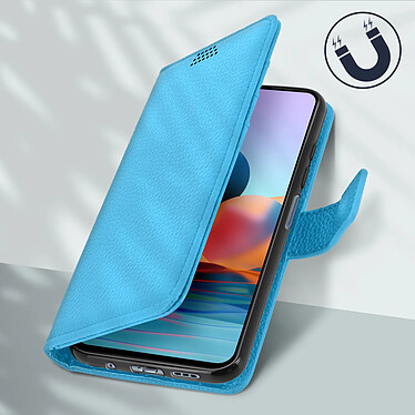 Avizar Housse Xiaomi Redmi Note 10 Pro Porte-carte Fonction support Vidéo Bleu pas cher