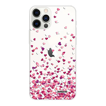 Evetane Coque iPhone 12/12 Pro 360 intégrale transparente Motif Confettis De Coeur Tendance