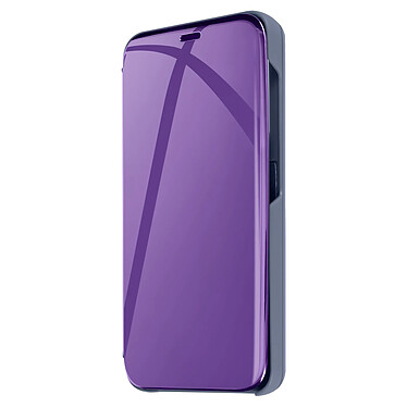 Avizar Étui pour Samsung Galaxy S24 Clapet Effet Miroir Support Stand Violet