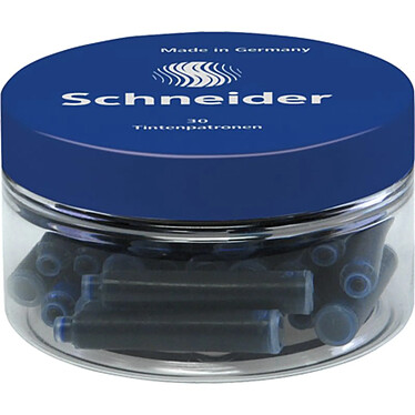 SCHNEIDER Pot de 30 Cartouches d'encre Effaçable Bleu Royal x 6