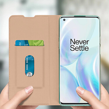 Acheter Avizar Housse OnePlus 8 Pro Étui Folio Porte-carte Fonction Support Vidéo rose gold