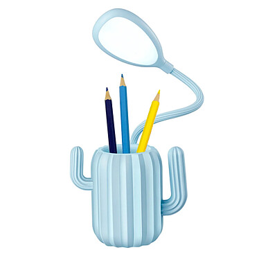 TechKidz Pot à Crayons avec Éclairage LED Tige Flexible Modèle Cactus Bleu pas cher