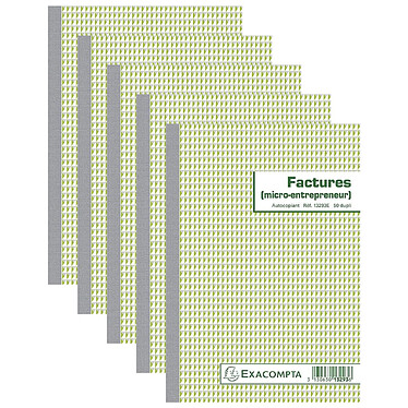 EXACOMPTA Manifold Factures micro-entrepreneur 21x14,8cm - 50 feuillets autocopiants dupli x 5