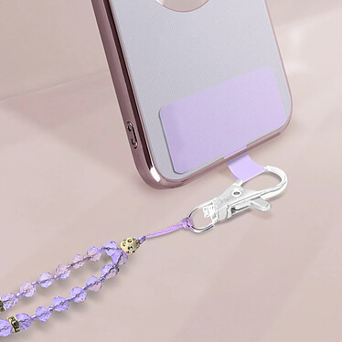 Avizar Cordon pour Smartphone Universel Coque et Étui Pendentif avec perles 74cm  violet pas cher