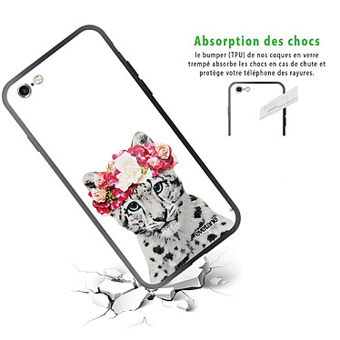 Avis Evetane Coque en verre trempé iPhone 6/6S Leopard Couronne