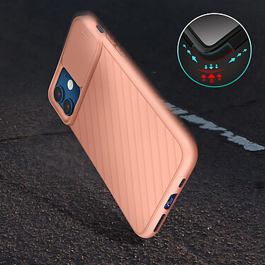 Avis Avizar Coque iPhone 12 Mini Protection Finition striée Cache caméra coulissant rose