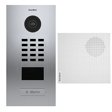 Doorbird - Portier vidéo IP avec lecteur de badge RFID encastré + Carillon - D2101V-V2-EP + A1061W