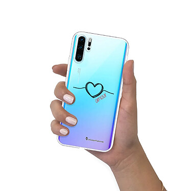 LaCoqueFrançaise Coque Huawei P30 Pro/ P30 Pro New Edition silicone transparente Motif Coeur Noir Amour ultra resistant pas cher