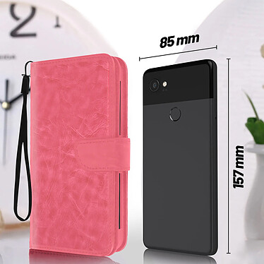 Avis Avizar Etui pour Smartphone 5,5 à 6,0 pouces Clapet Portefeuille Multi Rangements Caméra Slide  fuschia