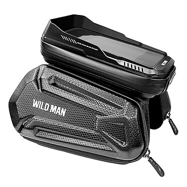 Wildman Sacoche Vélo 1.2L Triple Pochette Fenêtre Tactile Étanche  Noir