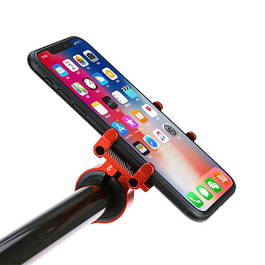 Avizar Support Vélo Smartphone 55 à 100mm de largeur Fixation Guidon Acier G-81 Rouge pas cher