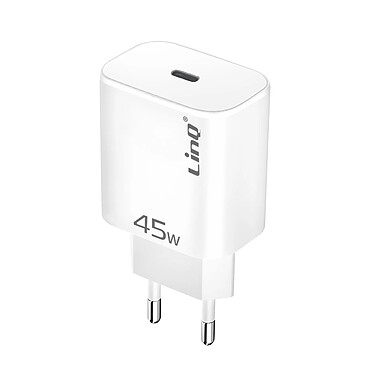 LinQ Chargeur Secteur USB-C 45W Power Delivery 3.0 Charge Rapide Blanc