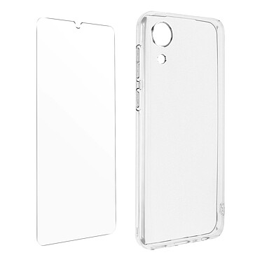 Avizar Coque Samsung Galaxy A03 Core Silicone Souple Film Verre Trempé 9H Transparent