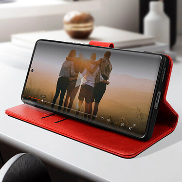 Avis Avizar Housse pour Honor Magic 5 Lite 5G Clapet Portefeuille Fonction Support Vidéo  rouge