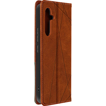 Avizar Étui pour Samsung Galaxy A54 5G Portefeuille Motif prisme  Collection Geo Marron