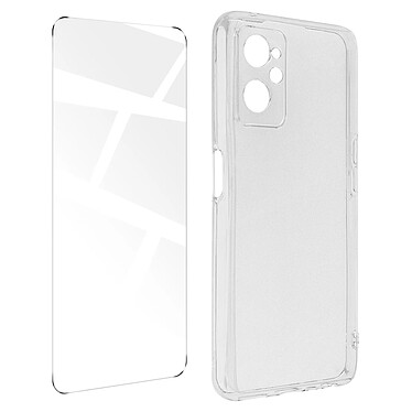 Avizar Coque pour Realme 9i Silicone Souple et Film Verre Trempé 9H  transparent