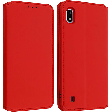 Avizar Housse Samsung Galaxy A10 Étui Folio Fonction Support Vidéo Rouge