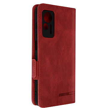 Avizar Étui pour Ulefone Note 14 Portefeuille Motif Ligne Fonction Support vidéo  carmin