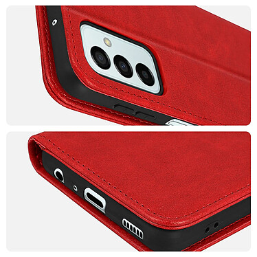 Avizar Housse Samsung Galaxy A23 5G / M23 5G Clapet Portefeuille Fonction Support Vidéo rouge Chesterfield pas cher