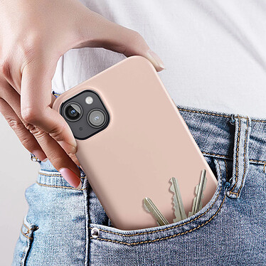 Avis Avizar Coque pour iPhone 15 Plus Silicone Semi-rigide Finition Douce au Toucher Fine  Rose poudré