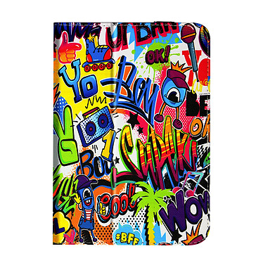 Avizar Étui Tablette 10 pouces Fonction Support Fermeture Élastique Motif street