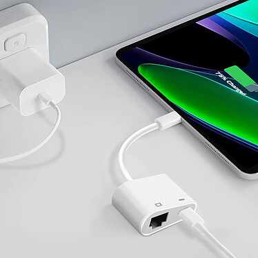 Acheter Avizar Adaptateur USB-C vers Ethernet + USB-C Charge et Connexion internet stable  Blanc