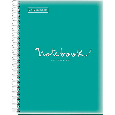 MIQUELRIUS Cahier A4 à Spirale Micro-perforé 80 Feuilles 90g Couv PP Turquoise