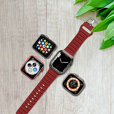 Avizar Bracelet pour Apple Watch 41mm et 40mm et 28mm Silicone Ajustable Fermoir Ardillon  Bordeaux pas cher