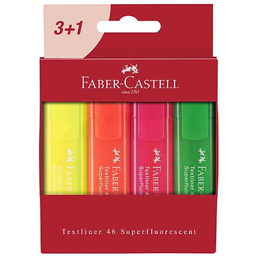 FABER-CASTELL Surligneur TEXTLINER 1546, étui carton de 4