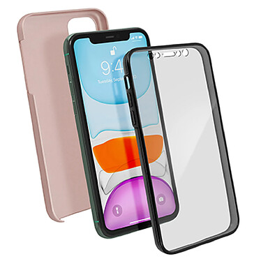 Avizar Coque iPhone 11 Arrière Rigide Intégral Avant Souple rose gold