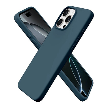 Avis Evetane Coque iPhone 16 Pro Max Silicone liquide Bleue Marine + 2 Vitres en Verre trempe Protection ecran Antichocs