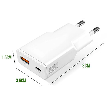 4smarts Chargeur Secteur USB-C GaN 20W + USB Format Compact Blanc pas cher