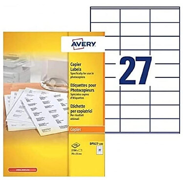 AVERY Boîte de 2700 étiquettes copieur coins carrés 70X31 blanc DP027-100