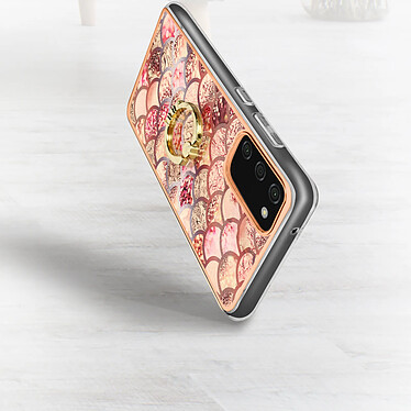 Acheter Avizar Coque Samsung S20 FE Bi-matière avec Bague de Maintien Motif Écaille Rose