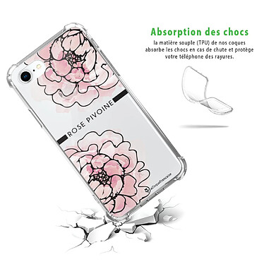 Avis LaCoqueFrançaise Coque iPhone 7/8/ iPhone SE 2020 anti-choc souple angles renforcés transparente Motif Rose Pivoine