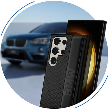 Avis BMW Coque Cuir pour Samsung Galaxy S23 Ultra Antichoc Profil Fin et Léger Noir