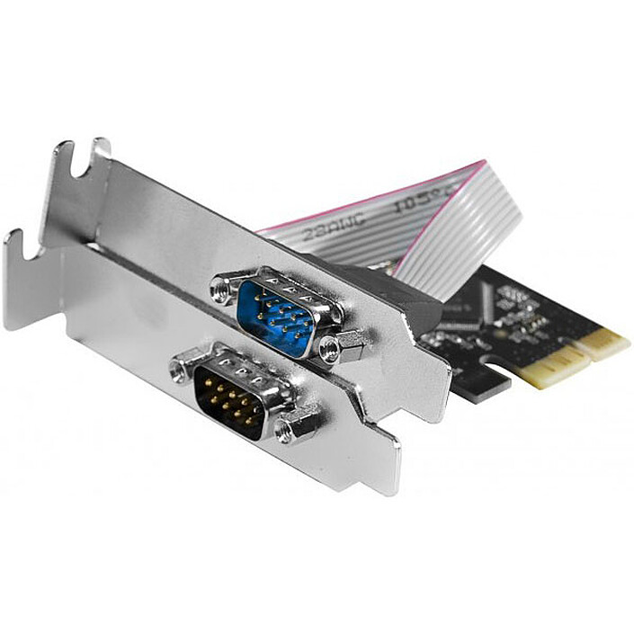 Carte contrôleur Low Profile PCI-E 2 ports RS-232 (DB-9)