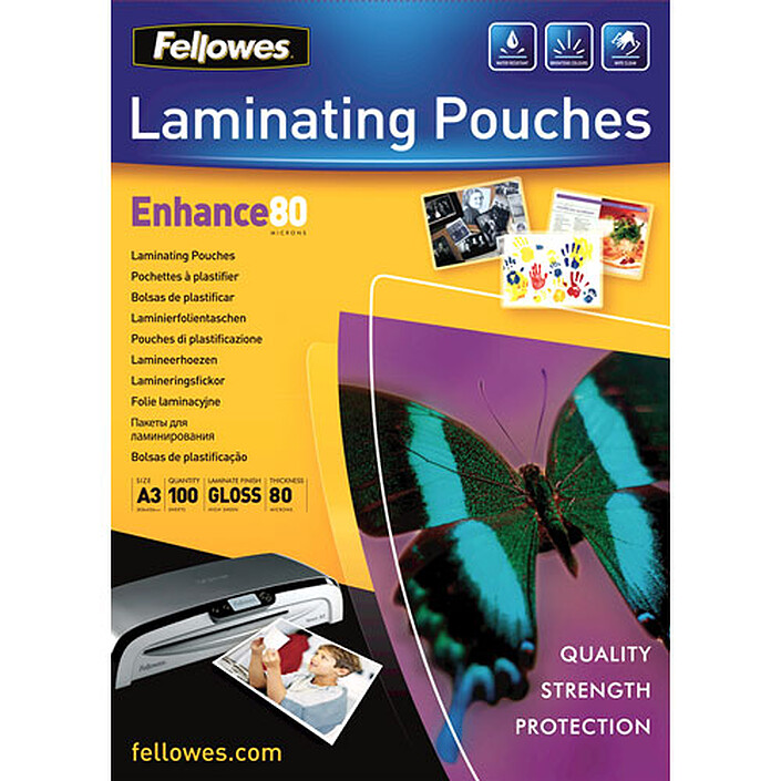Fellowes Pochettes brillantes A3 80µ x 100