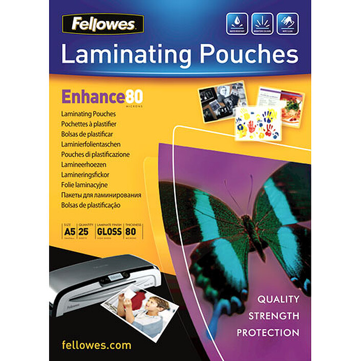 Fellowes Pochettes brillantes A5 80µ x 25