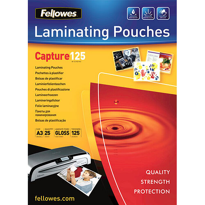 Fellowes Pochettes brillantes A3 125µ x 25