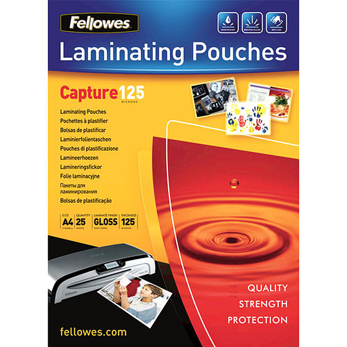 Fellowes Pochettes brillantes A4 125µ x 25