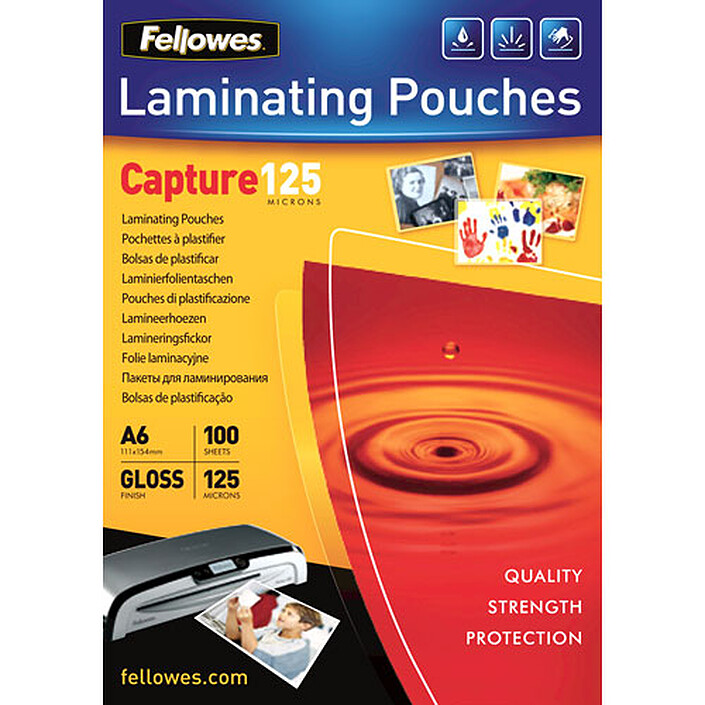 Fellowes Pochettes brillantes A6 125µ x 100