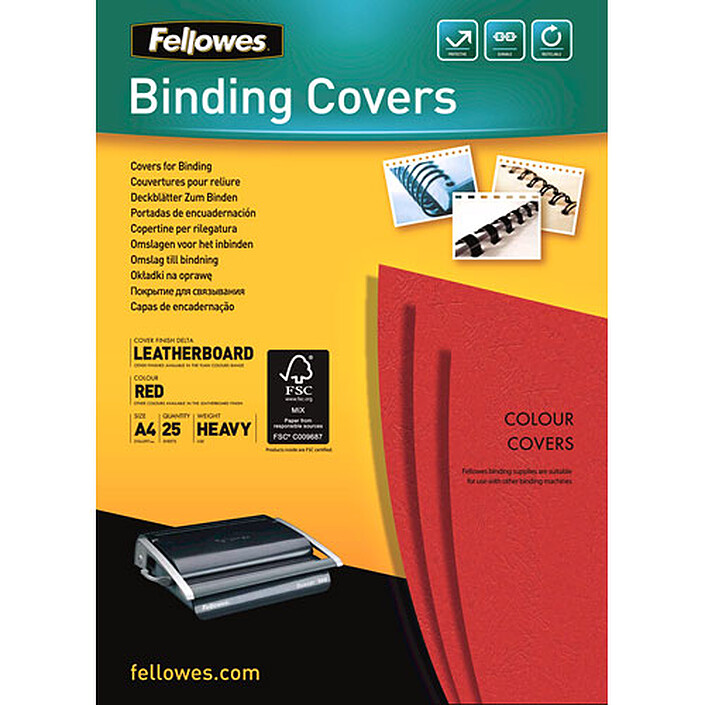 Fellowes Delta Couverture Rouge (x25)