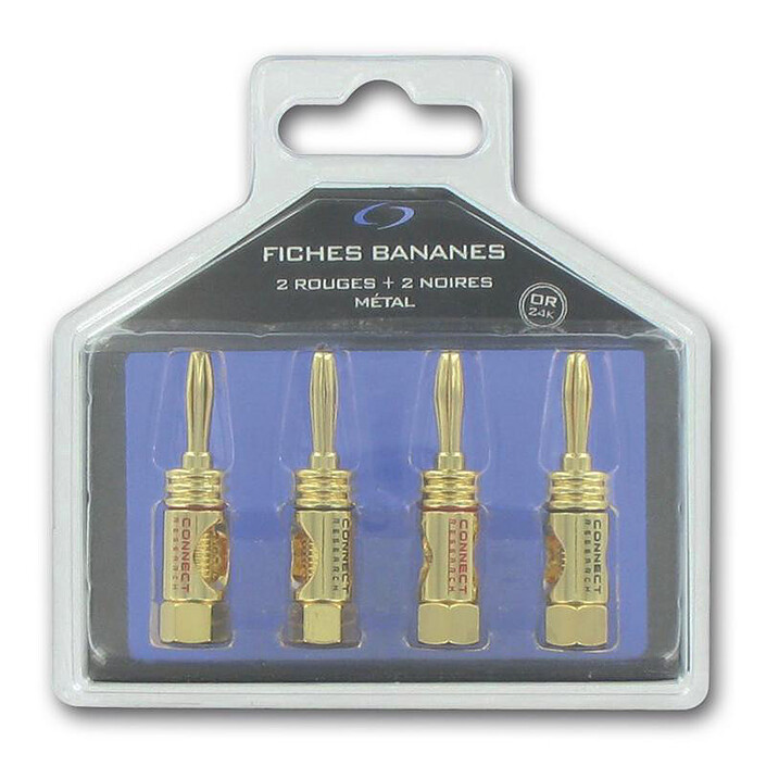 Comprar Connect Research Clavijas banana chapadas en oro x4