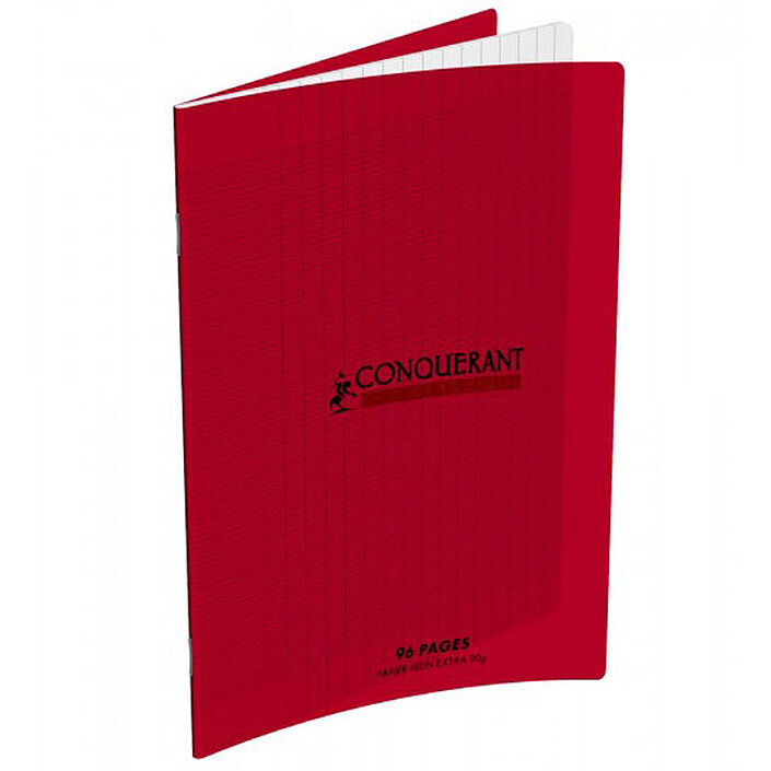Conquérant Cahier 96 pages 17 x 22 cm seyes grands carreaux Rouge