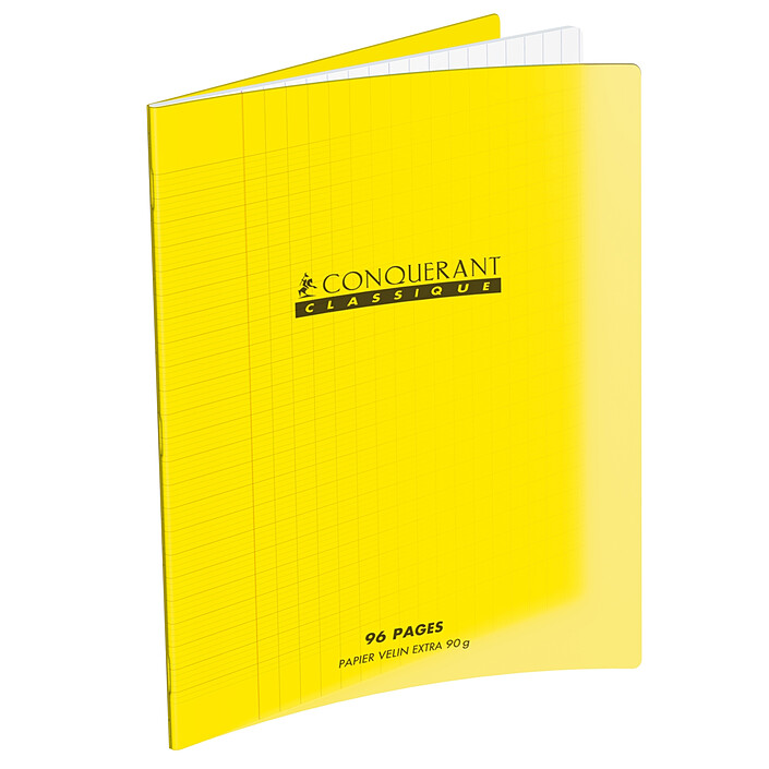 Conquérant Cahier 96 pages 240 x 320 mm seyes grands carreaux Jaune